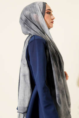 Batik Desen Müslin Şal Gri - Başörtüsü