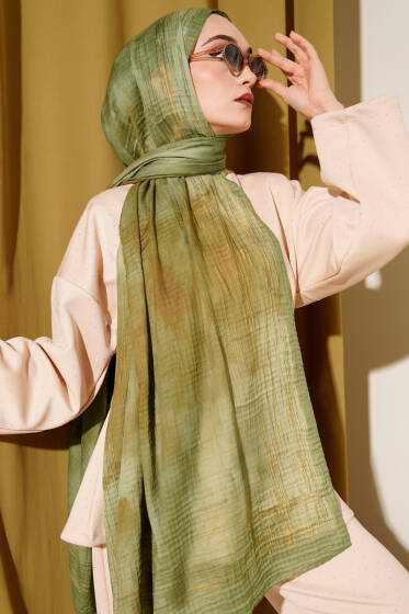Batik Desen Müslin Şal Nefti - Başörtüsü