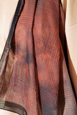 Batik Desen Müslin Şal Siyah - Başörtüsü