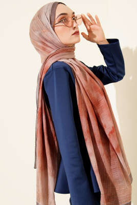 Batik Desen Müslin Şal Vizon - Başörtüsü