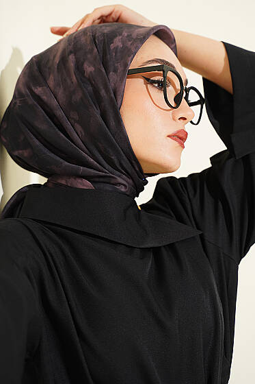 Batik Desen Soft Eşarp Acı Kahve - Başörtüsü