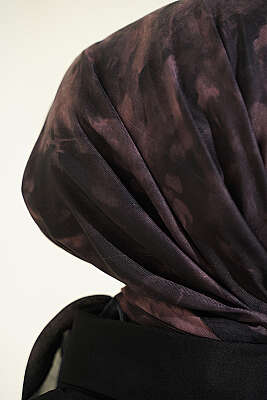 Batik Desen Soft Eşarp Acı Kahve - Başörtüsü