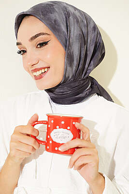 Batik Desen Soft Eşarp Füme - Başörtüsü