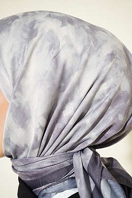 Batik Desen Soft Eşarp Gri - Başörtüsü