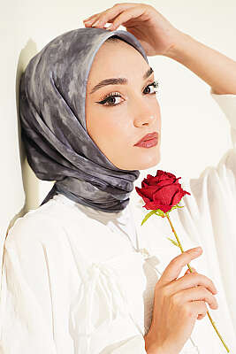 Batik Desen Soft Eşarp Kayrak Grisi - Başörtüsü