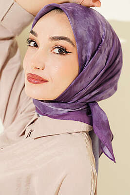 Batik Desen Soft Eşarp Lila - Başörtüsü