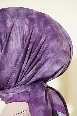 Batik Desen Soft Eşarp Lila - Başörtüsü