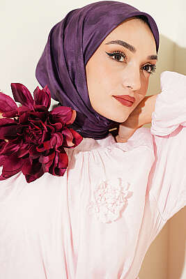 Batik Desen Soft Eşarp Mürdüm 