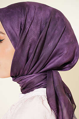 Batik Desen Soft Eşarp Mürdüm - Başörtüsü