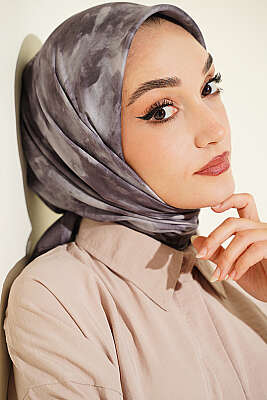 Batik Desen Soft Eşarp Vizon - Başörtüsü