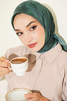 Batik Desen Soft Eşarp Zümrüt - Başörtüsü