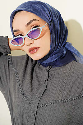 Batik Desen Soft Kraş Serisi Eşarp Lacivert - Başörtüsü