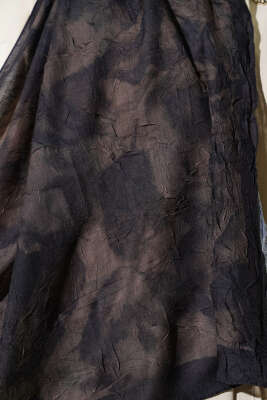 Batik Desenli Bambu Kraş Şal Antrasit - Başörtüsü