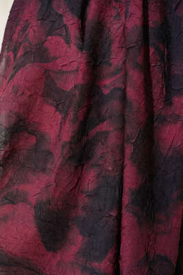 Batik Desenli Bambu Kraş Şal Bordo - Başörtüsü