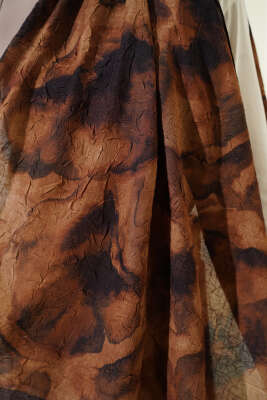 Batik Desenli Bambu Kraş Şal Camel - Başörtüsü