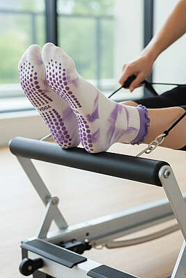 Batik Desenli Pilates Soket Çorap Lila - DORE
