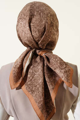 Batik Motifli Modal Eşarp Camel - Başörtüsü
