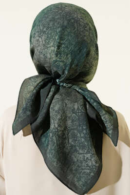 Batik Motifli Modal Eşarp Zümrüt - Başörtüsü