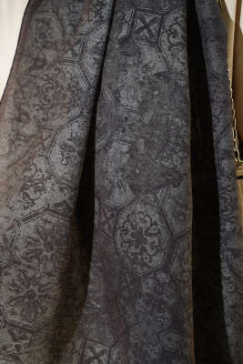 Batik Motifli Modal Şal Antrasit - Başörtüsü