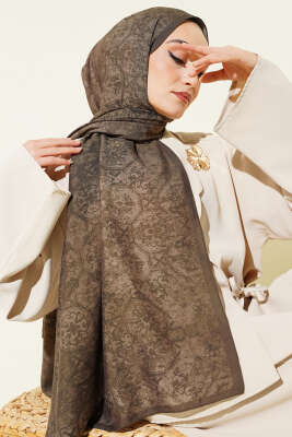 Batik Motifli Modal Şal Çağla Yeşili - Başörtüsü