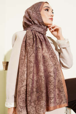 Batik Motifli Modal Şal Camel - Başörtüsü