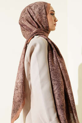 Batik Motifli Modal Şal Camel - Başörtüsü