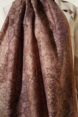 Batik Motifli Modal Şal Camel - Başörtüsü