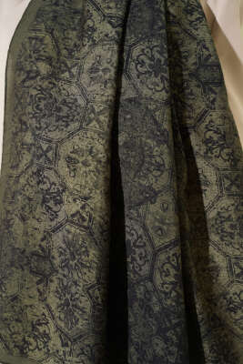 Batik Motifli Modal Şal Haki - Başörtüsü