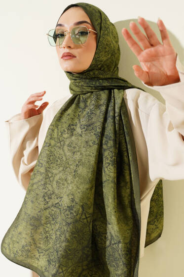 Batik Motifli Modal Şal Kamuflaj - Başörtüsü
