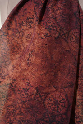 Batik Motifli Modal Şal Kiremit - Başörtüsü