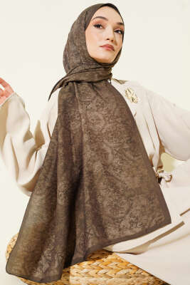 Batik Motifli Modal Şal Yeşil - VERTU (NYD TEKSTİL)