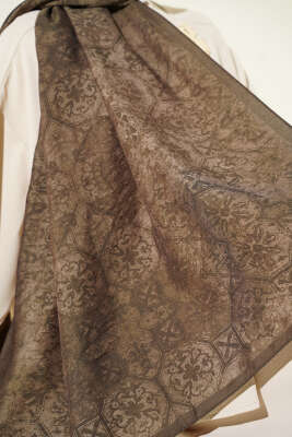 Batik Motifli Modal Şal Yeşil - Başörtüsü