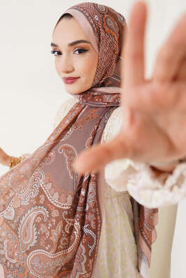 Batik Vintage Desen Soft Şal Latte 