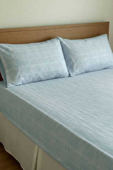 Battal Lastikli Çarşaf Yastık Takım Mint - Nevresim Takım