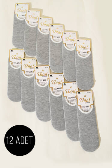 Bayan 12'li Babet Çorap Gri - Kadın Çorap