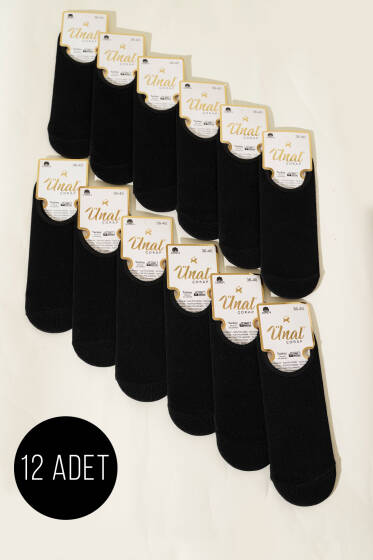 Bayan 12'li Babet Çorap Siyah - Kadın Çorap