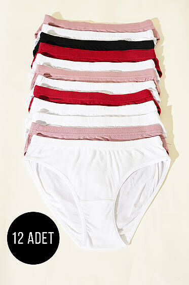 Bayan 12'li Bambu Basic Külot Kombin - Slip Külot