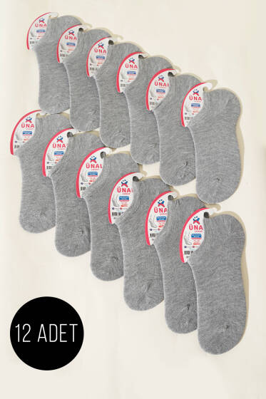 Bayan 12'li Sneaker Çorap Gri - Kadın Çorap