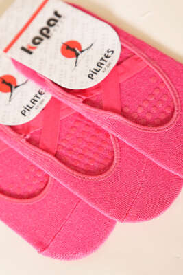 Bayan 3'lü Pilates Çorap Fuşya - Babet / Patik Çorap