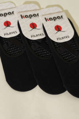 Bayan 3'lü Pilates Çorap Siyah - Babet / Patik Çorap