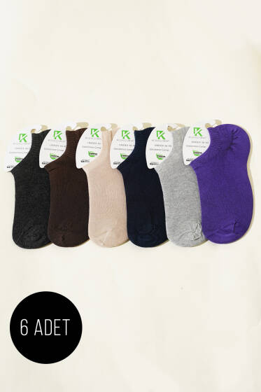 Bayan 6'lı Bambu Sneakers Çorap Asorti 2 - Babet / Patik Çorap