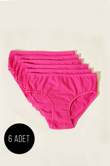 Bayan 6`lı Basıc Külot Fusya - Slip Külot