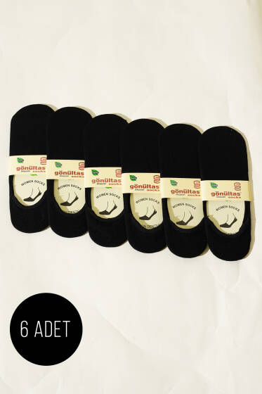 Bayan 6'lı Dikişsiz Bambu Babet Çorap Siyah - Babet / Patik Çorap
