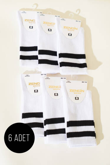 Bayan 6'lı Fitilli Soket Çorap Asorti 1 - Soket Çorap