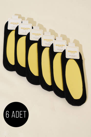 Bayan 6'lı Penye Açık Babet Çorap Siyah - Babet / Patik Çorap