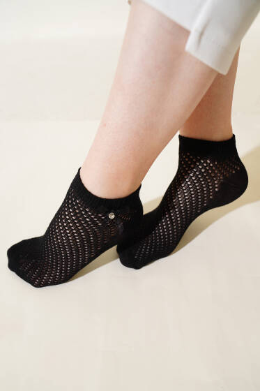 Bayan File Çorap Siyah - Soket Çorap