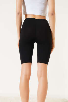 Bayan Penye Kısa Tayt Siyah - Yılın Fırsatı