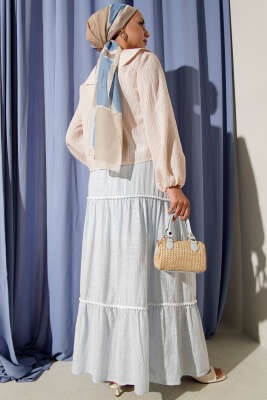 Bebe Yaka Bağlamalı Bluz Bej - 300-500 TL Ürünler