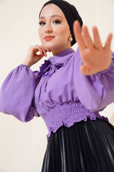 Bebe Yaka Bluz Lila - Bluz