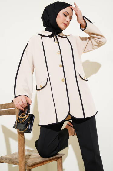 Bebe Yaka Ceket Bej - Ceket